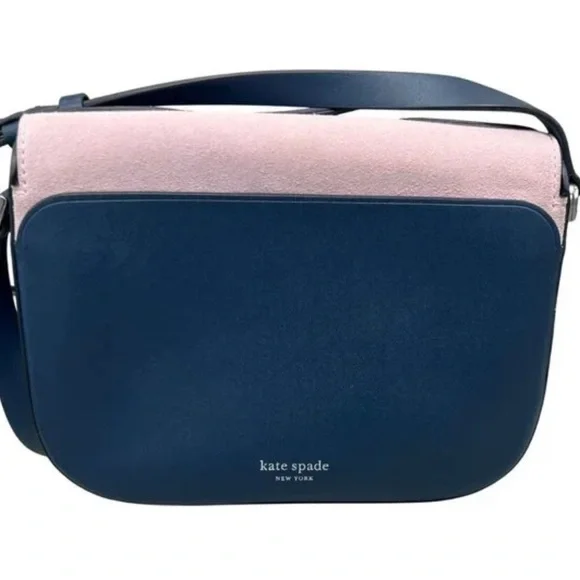 Kate Spade Pink and Blue Bag like new Nadine Patchwork Medium Flap Shoulder Bag - Picture 3 of 14